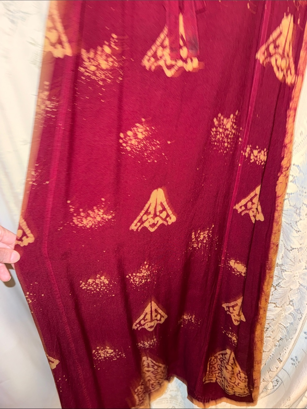 Advance Apparels Burgundy Maxi Dress with Gold Embroidery - Picture 7 of 8
